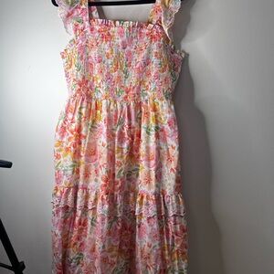 Haute Hippie Floral Maxi Dress in Pink and White